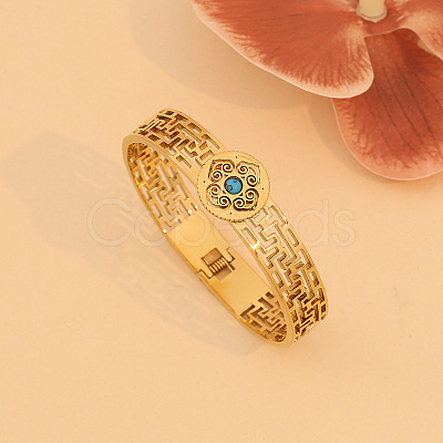 Hollow 304 Stainless Steel Hinged Bangles for Women FS-WG1F530-05-1