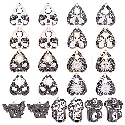 22Pcs 11 Styles Alloy Enamel Pendants FIND-AR0004-03-1