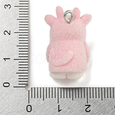 Flocking Resin Cute Pendants RESI-L043-01P-05-1