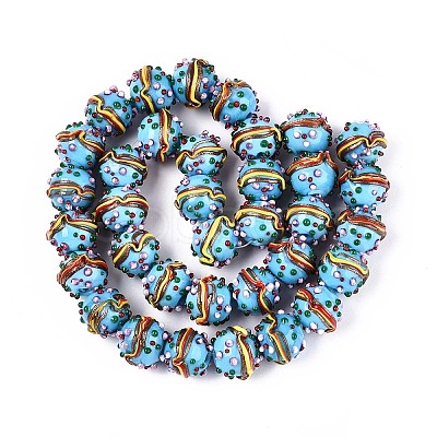 Handmade Lampwork Bumpy Beads LAMP-T022-05D-1
