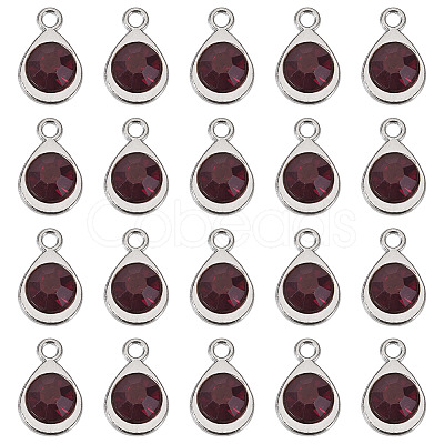 20Pcs Faceted Glass Charms RGLA-TADJ0001-01E-1