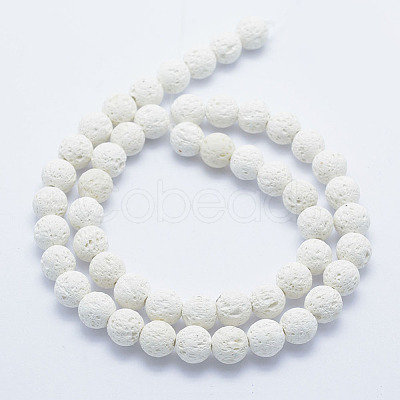 Synthetic Lava Rock Beads Strands X-G-F549-8mm-B14-1