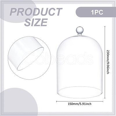 Glass Cloche Dome Covers AJEW-WH0460-033B-1