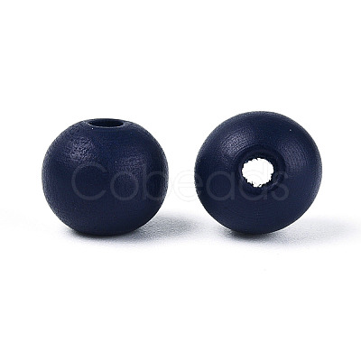 Painted Natural Wood Beads WOOD-S049-05B-1