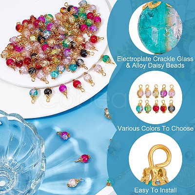 120Pcs Glass Pendant PALLOY-HY00005-1