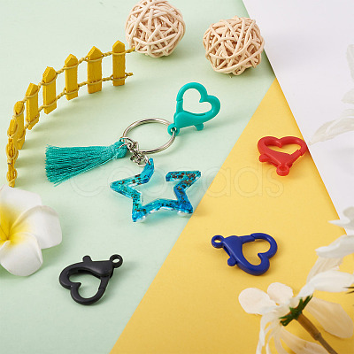 120Pcs 10 Colors Plastic Lobster Claw Clasps KY-YS0001-05-1