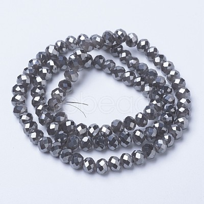 Electroplate Glass Beads Strands EGLA-A034-J6mm-Y01-1
