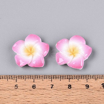 Plumeria Flower Opaque Resin Cabochons CRES-T025-30D-02-1