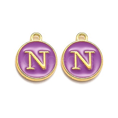 Golden Plated Alloy Enamel Charms ENAM-Q437-12N-1