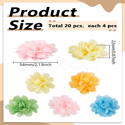 20Pcs 5 Colors Polyester Costume Accessories DIY-LP0003-57A-1