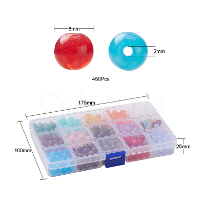 450Pcs 15 Colors Round Imitation Gemstone Acrylic Beads OACR-YW0001-19-1