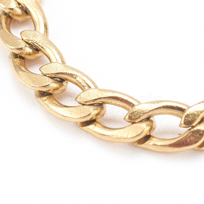 Adjustable 304 Stainless Steel Curb Chain Finger Rings RJEW-JR00335-1