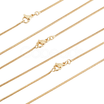 6Pcs Brass Snake Chain Necklaces Set for Men Women MAK-BBC0001-07-1