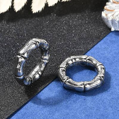 Bamboo Joint Ring 316 Surgical Stainless Steel Hoop Nose Rings EJEW-G416-19C-AS-1