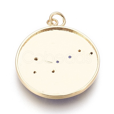 Brass Cubic Zirconia Pendants KK-O113-06A-G-1