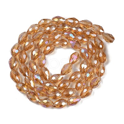 Transparent Electroplate Glass Beads Strands EGLA-N013-T6mm-B21-1