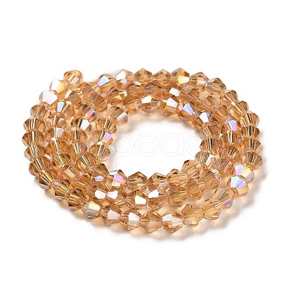 Transparent Electroplate Glass Beads Strands GLAA-F029-2mm-A18-1