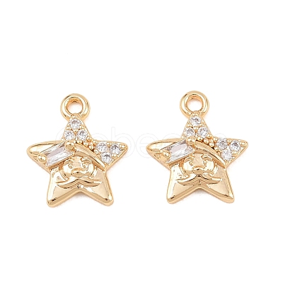 Brass Micro Pave Cubic Zirconia Pendants KK-L261-16G-02-1