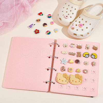 8 Pages Felt Shoe Charms Collection Binder Book AJEW-WH0038-94P-01-1