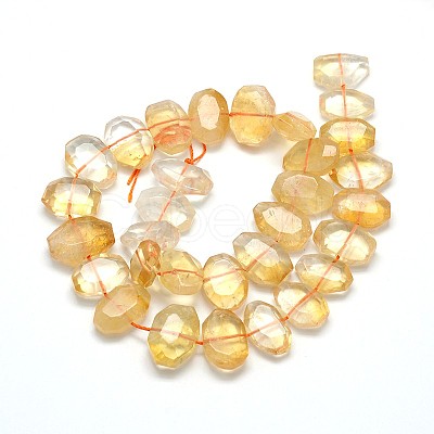 Natural Citrine Beads Strands G-O052-03-1