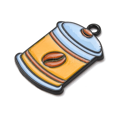 Coffee Alloy Enamel Pendants ENAM-I089-01B-06-1
