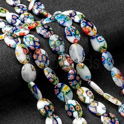 Handmade Millefiori Glass Beads Strands LK137-1