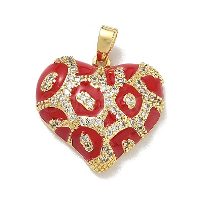 Brass Micro Pave Cubic Zirconia Pendants KK-D235-07G-02-1