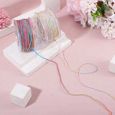 2 Rolls 2 Colors Segment Dyed Round Polyester Twisted Cords OCOR-TA0003-65C-1