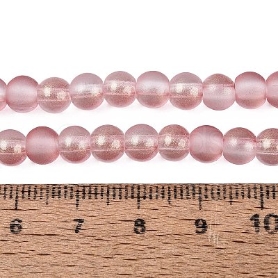 Frosted Transparent Glass Bead Strands GLAA-P065-6mm-09-1