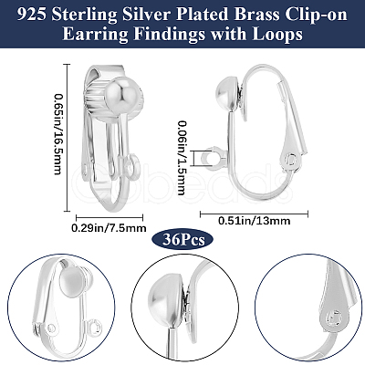 36Pcs Brass Clip-on Earring Findings KK-BBC0016-10S-1