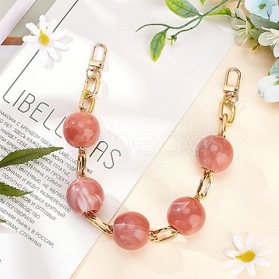 Acrylic Round Beads Bag Strap FIND-WH0071-22B-1