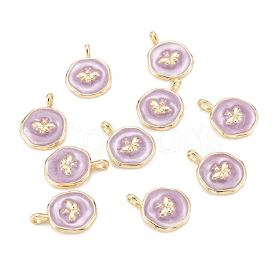 Brass Enamel Pendants KK-A155-02G-1