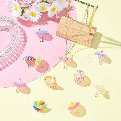 12Pcs 12 Style Acrylic Pendants KK-CJ0003-34-1