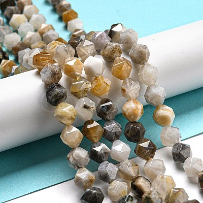 Natural Bamboo Leaf Agate Beads Strands G-NH0012-B02-03-1