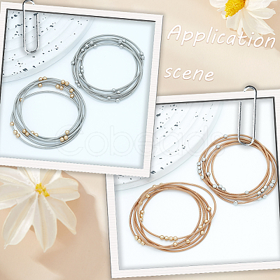 16Pcs Stainless Steel Satellite Chains Stretch Bracelet for Women BJEW-SP0001-16A-1