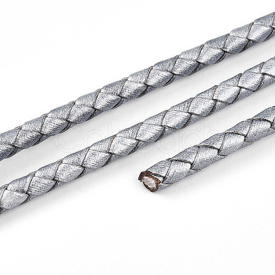 Braided Cowhide Leather Cord NWIR-N005-01L-4mm-1