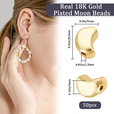 50Pcs Brass Beads KK-BBC0013-14-1