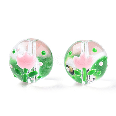 Transparent Glass with Enamel Beads LAMP-T011-20A-1