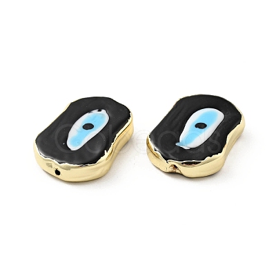 Rack Plating Handmade Evil Eye Lampwork Beads KK-F838-03E-G-1