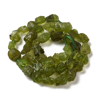 Raw Rough Natural Peridot Beads Strands G-I283-G07-01-1