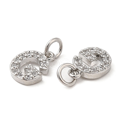 Brass Micro Pave Grade AAA Cubic Zirconia Charms LS-ZIRC-P067-11P-G-NR-1