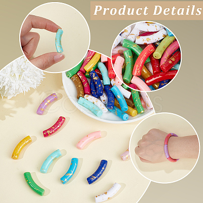 65Pcs Opaque Acrylic Beads OACR-PA0002-10-1
