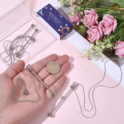 6Pcs 304 Stainless Steel Snake Chain Necklaces STAS-SC0020-87-1