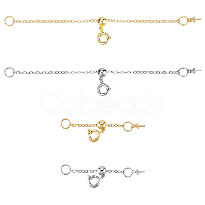 6Pcs 6 Style Brass Cable Chain Necklace Making FIND-AB00047-1