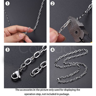 Tarnish Resistant 304 Stainless Steel Cable Chains CHS-H007-32P-1