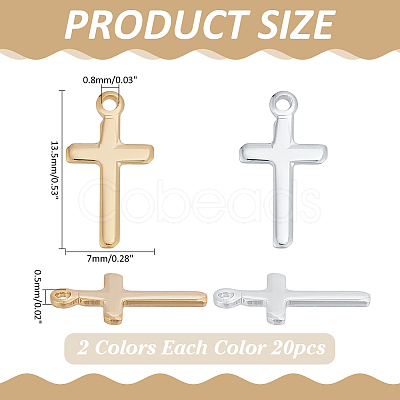 40Pcs 2 Colors Brass Pendants KK-PH0012-23B-1