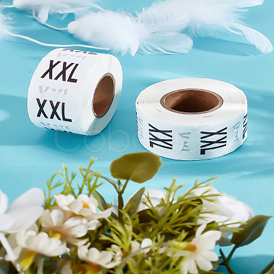 2 Rolls Paper Self-Adhesive Clothing Size Labels Sticker Rolls DIY-LP0005-32F-1