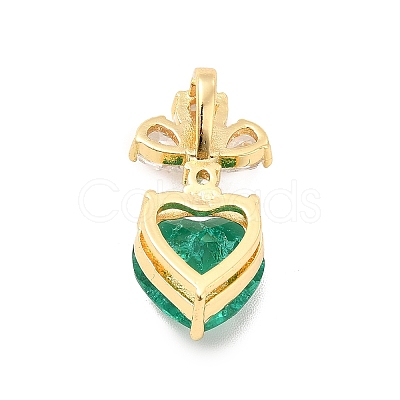 Brass Micro Pave Clear Cubic Zirconia Pendants KK-I695-070G-01-1