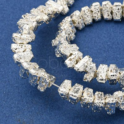 Electroplated Natural Lava Rock Beads Strands G-I360-H02-04-1