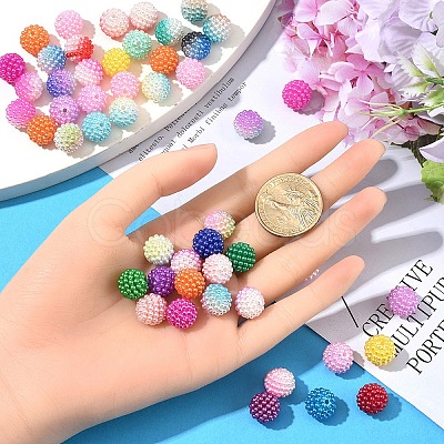 100Pcs 2 Styles Imitation Pearl Acrylic Beads OACR-YW0002-59-1